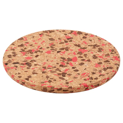 HEAT Pot stand, cork patterned/bright red, 19 cm