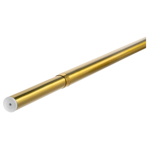HUGAD gold curtain rod, adjustable, metal & plastic, sleek cylindrical design.