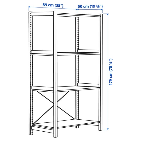 Illustration with measurements for the product: IVAR.