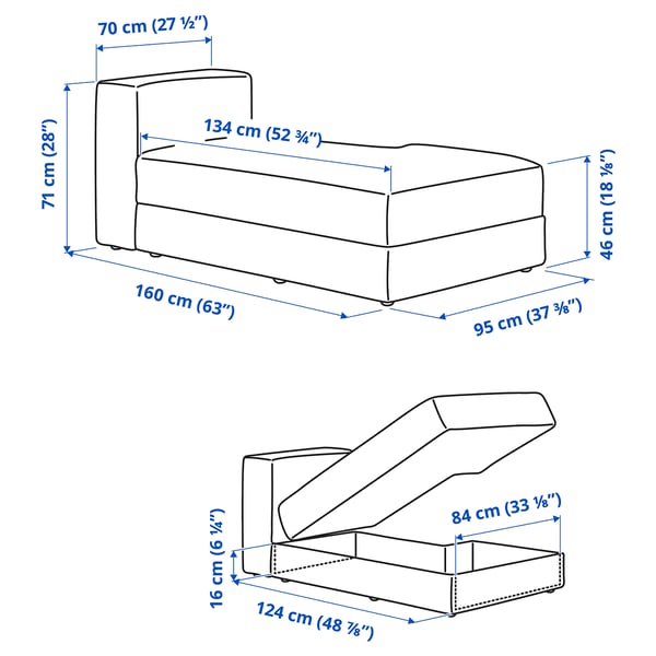 Illustration with measurements for the product: JÄTTEBO.