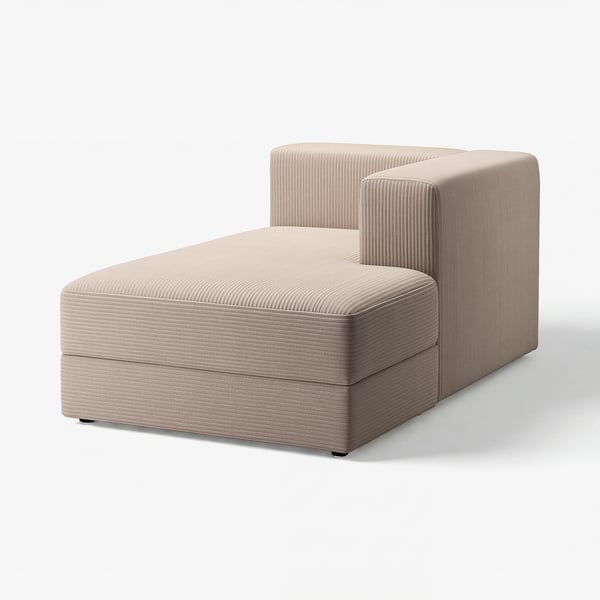 Beige JÄTTEBO modular sofa with striped fabric, right chaise design.