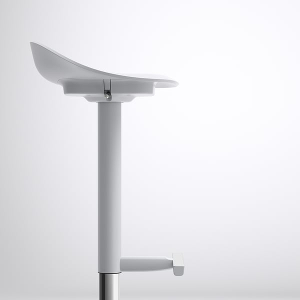 Image shows a modern, adjustable JANINGE chair, highlighting sleek design, durable materials, and easy-to-use height adjustment.
