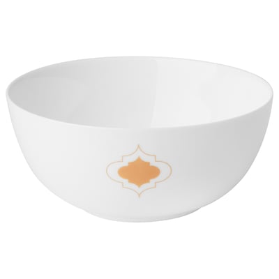 KALASBRA white bowl with gold emblem, round, glass.