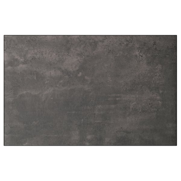 A KALLVIKEN dark grey, rectangular, textured concrete front panel made of high-pressure melamine laminate and particleboard.