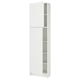 A white KNOXHULT high kitchen cabinet with adjustable shelves and a sleek, modern design.
