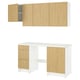 KNOXHULT kitchen setup: white base, light wood drawers, wall cabinets. Modern, functional design.