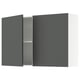 Wall-mounted cabinet, single door open, reveals adjustable shelf.