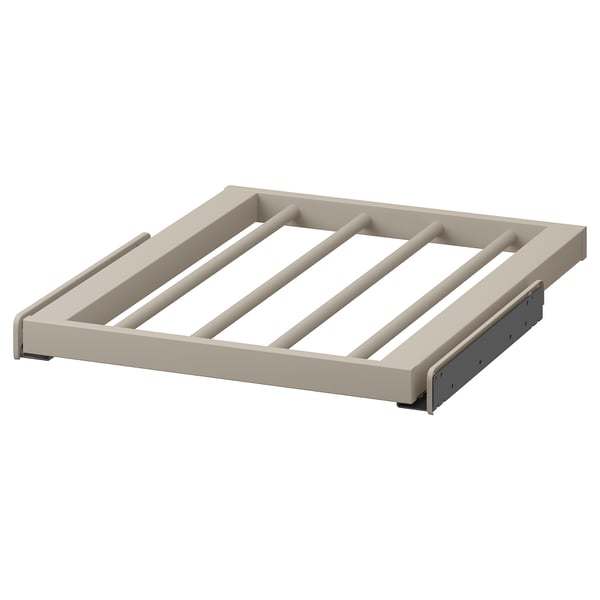 KOMPLEMENT beige trouser hanger, metal, rectangular, sleek design, easy access.