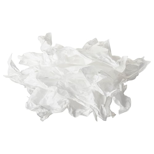 KRUSNING lampshade, white, crumpled paper, 3d soft glow, versatile design.