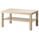 A light wooden LACK side table with a single shelf. It has a simple, rectangular design and is made of engineered wood materials.
