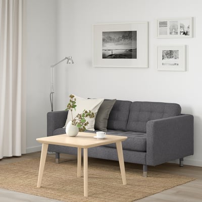 LANDSKRONA 2-seat sofa, Gunnared dark grey/metal