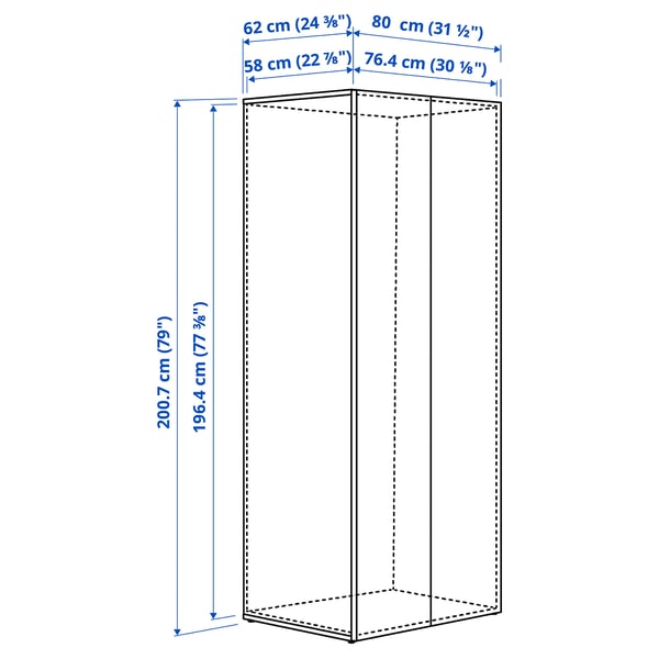 Illustration with measurements for the product: LASTARE.