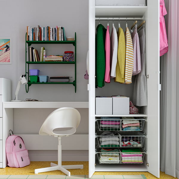 LASTARE Storage combination, white/table/, 220x62x201 cm