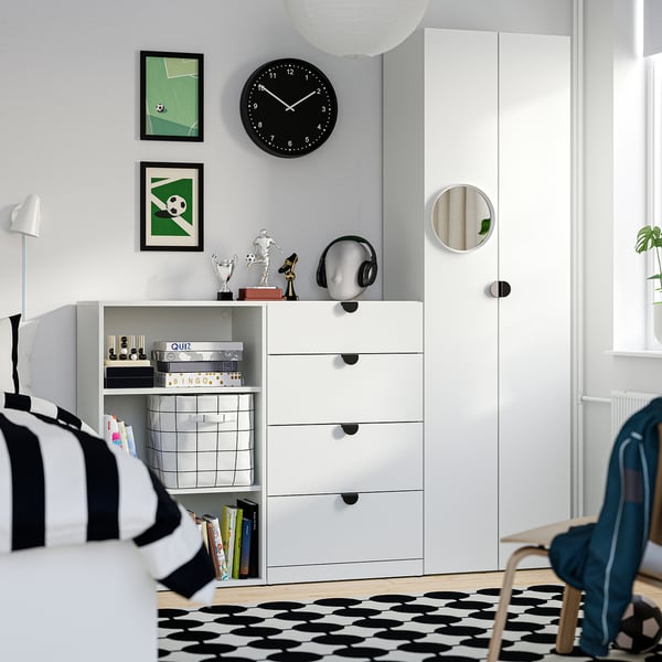 LASTARE Storage combination, white, 180x42x201 cm