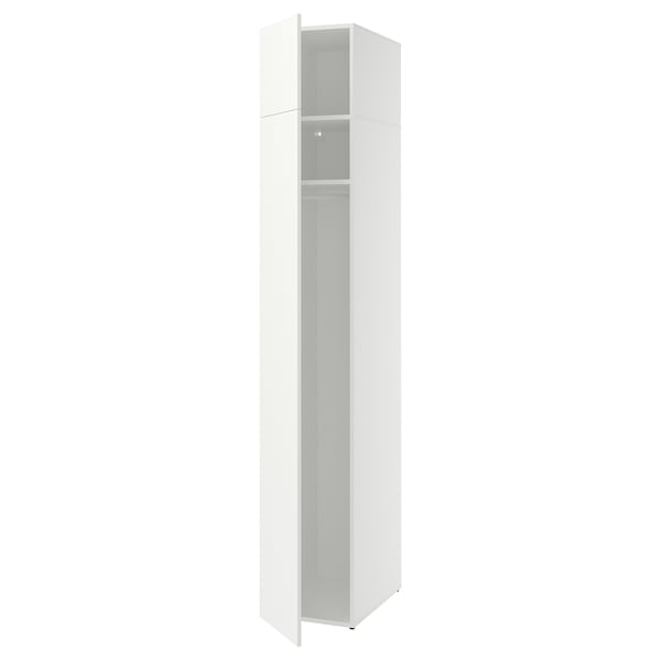 LASTARE Wardrobe combination, white/with height extension unit, 40x62x237 cm