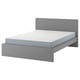 Grey MALM bed with adjustable sides