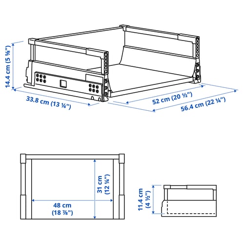 MAXIMERA Drawer, medium, white, 60x37 cm