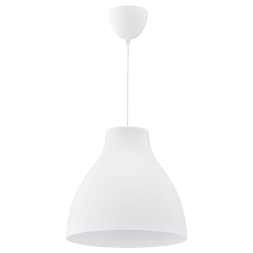 MELODI pendant lamp, white, round shape, ceiling mounted, plastic material.