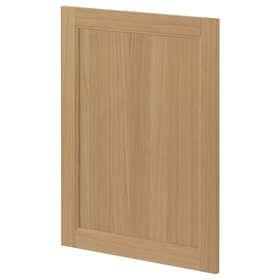 Oak-colored METOD cabinet door, featuring a simple rectangular design with solid oak frame and veneer panel.