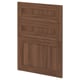 Brown wooden kitchen cabinet door with panel design.