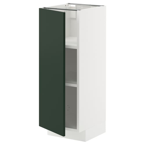METOD kitchen unit, white & dark green, adjustable shelves, modern design.