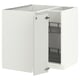 METOD Corner base cabinet with carousel, white/Aspudden light grey, 88x88 cm