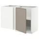 METOD kitchen unit: white, rectangular, three doors, beige and grey, modern design, melamine, particleboard.