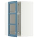 METOD Corner wall cab w carousel/glass dr, white/Lerhyttan blue, 68x100 cm