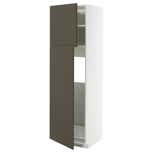 METOD kitchen cabinet in dark brown/beige with adjustable shelf.