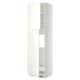 A white METOD kitchen cabinet with two adjustable shelves and a hinged door. Its a tall, rectangular design with a sleek, modern look.