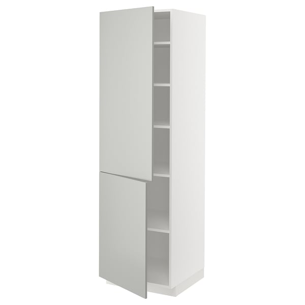 White METOD tall cabinet, 2 doors, modern design