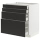 A METOD kitchen unit with four black drawers and a white top. It a sleek, modern design with a sturdy frame.
