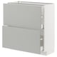 METOD kitchen unit in light grey with white base, rectangular shape, modern clean design.