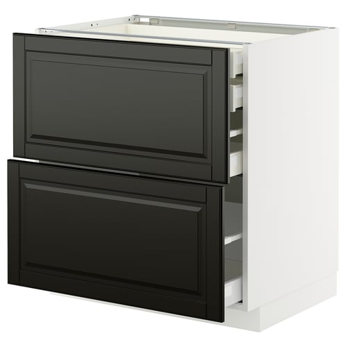 Modern kitchen cabinet: METOD in dark grey with drawers, sleek design.