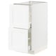 White METOD kitchen cabinet with pull-out drawers.