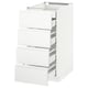 Modern white kitchen unit: METOD. Minimalist design with integrated handles. Four drawers, durable fiberboard, smooth drawers, clean look.