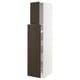 METOD kitchen cabinet, white & dark brown sinarp, wood grain finish, vertical storage.