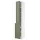 Green kitchen cabinet with doors and drawer from METOD system.