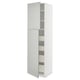 METOD white tall cabinet, modern minimal design, light grey, rectangular, storage shelves.