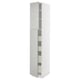 Modern white tall cabinet with multiple shelves, sleek design, sturdy material, minimalist look.