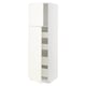 White METOD kitchen cabinet with multiple shelves, sleek design.