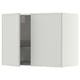 METOD Wall cabinet w dish drainer/2 doors, white/Aspudden light grey, 80x60 cm