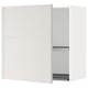 A white METOD kitchen wall cabinet with a high-gloss finish and a built-in dish drainer. The cabinet is rectangular in shape and has a modern design.