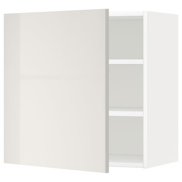 White gloss kitchen cabinet, modern, adjustable shelves, left/right door option.