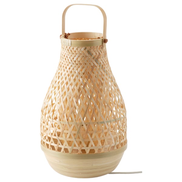MISTERHULT bamboo lamp: woven, teardrop shape, beige, hand-crafted.