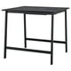 MITTZON: square black conference table with slim metal legs. Minimalist design, ideal for meetings.