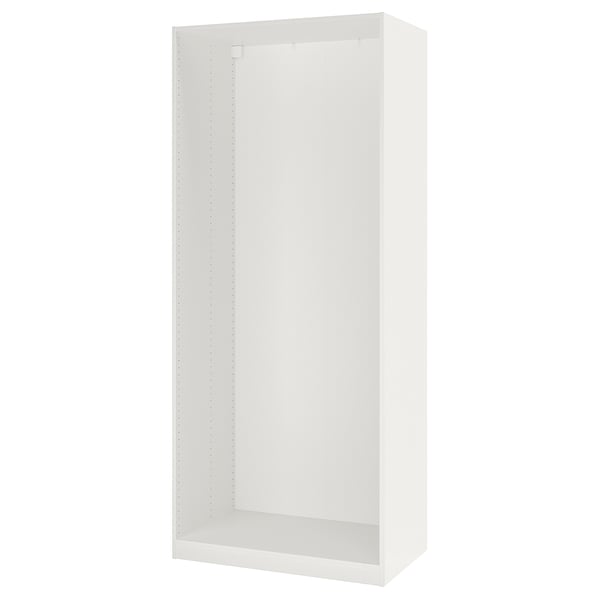 White PAX wardrobe frame, foldable, no doors, organiser holes.