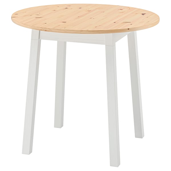 PINNTORP Table, light brown stained/white stained pine, 85 cm