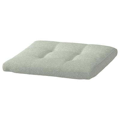 POÄNG cushion, light grey, square, tufted, soft fabric.