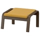 POÄNG Footstool, walnut effect/Kelinge dark yellow